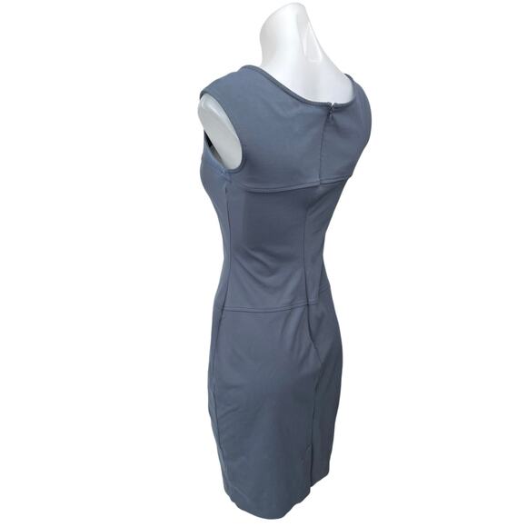 Cynthia Rowley Blue Gray Sleeveless Back Zip Mini Bodycon Tank Sheath Dress XS - Picture 2 of 4